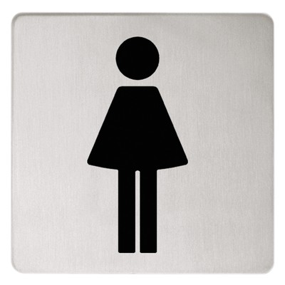 KEUCO Türschild Damen Edelstahl, Gastronomie öffentlicher Bereich WC-Schild Plan