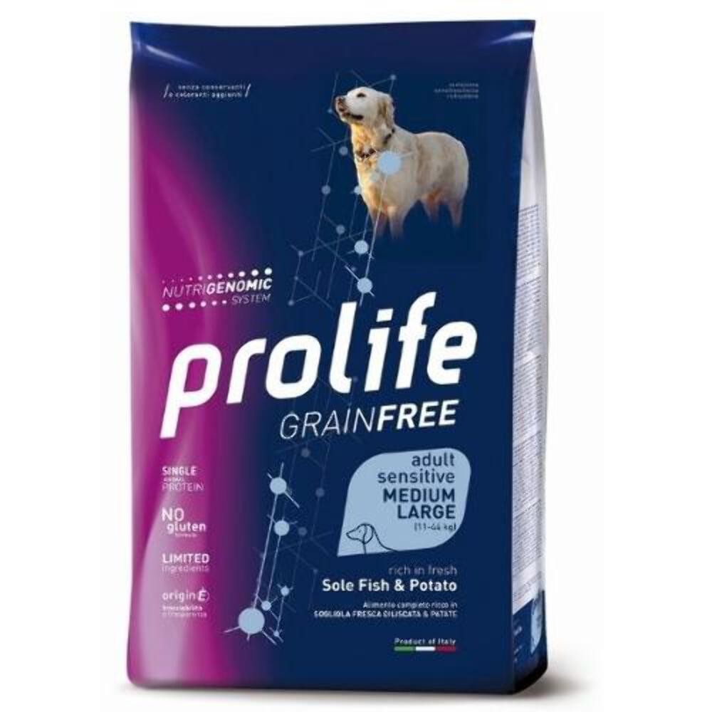 PROLIFE 2,5KG GREEN FREE ADULT MEDIUM LARGE SOGLIOLA E PATATE 2,5 KG.