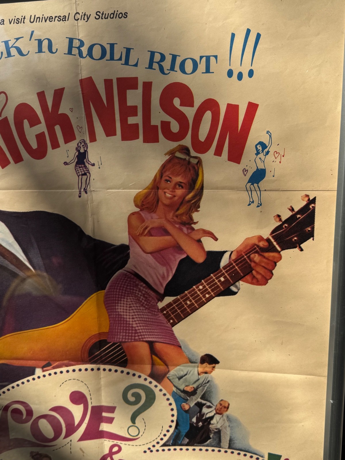 Love and Kisses Original Large 6-Sheet Poster Ricky Nelson Used