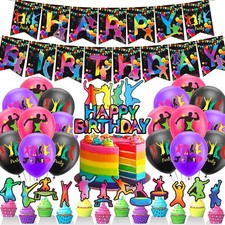 Trampoline Jump Birthday Party Decorations - Includes Birthday Banner, Cupcake