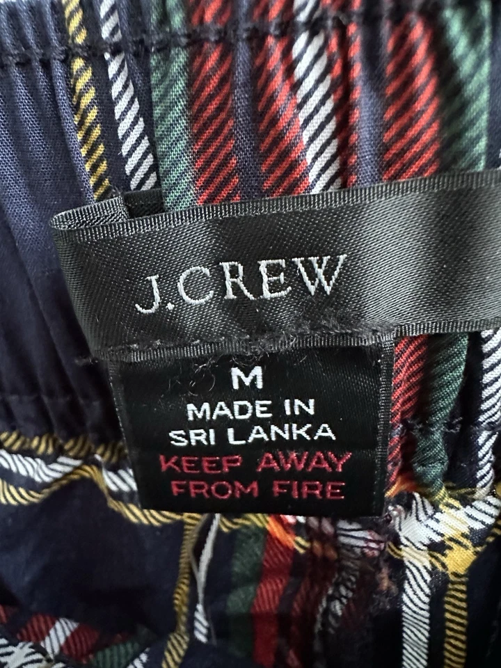 Calzoncillos boxer a cuadros J.Crew para hombre M nuevos con etiquetas algodón tartán azul marino rojo verde para dormir Foto 3 de 4