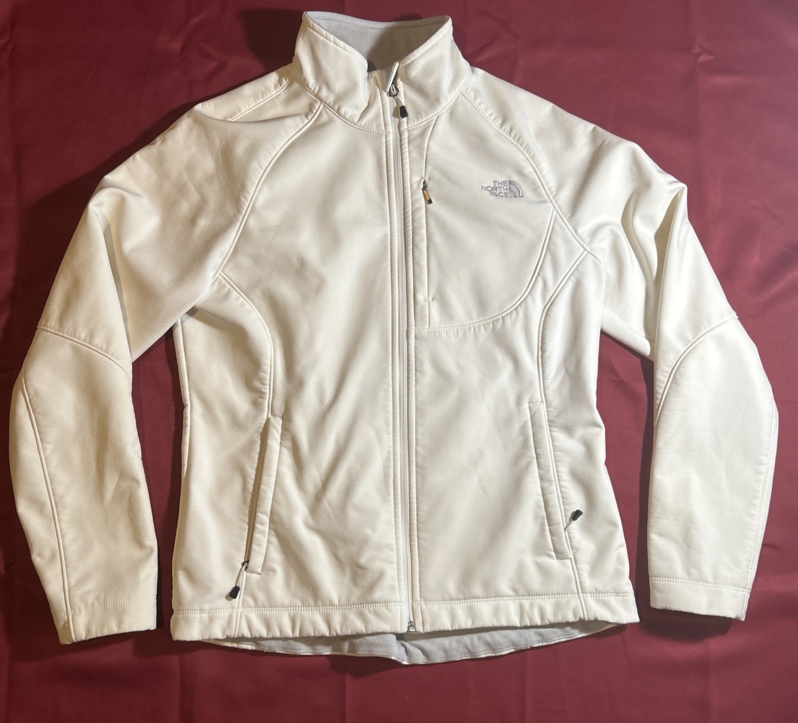 The North Face Soft Shell Full Zip Womens Jacket Size Large Cream Color