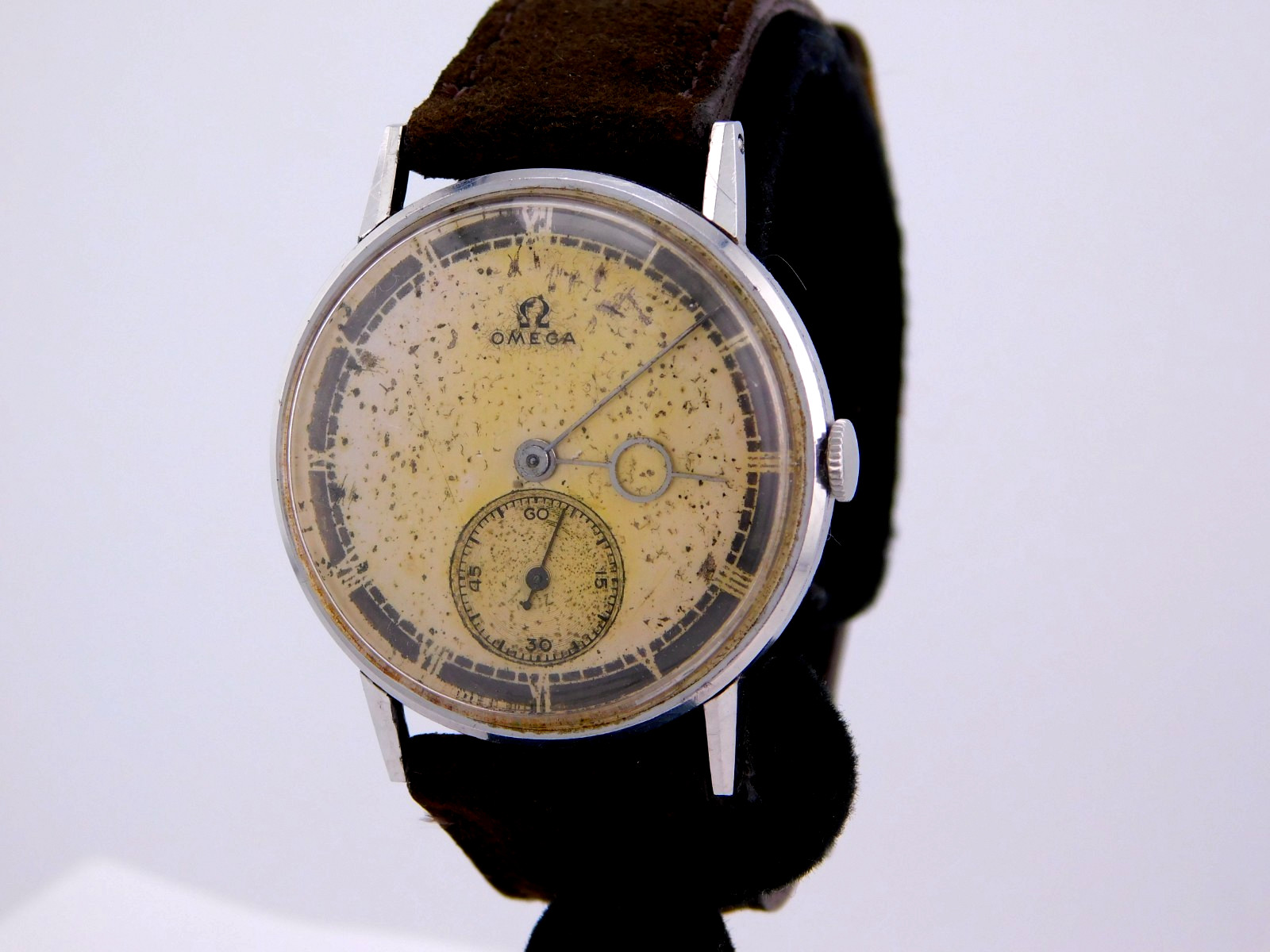 VINTAGE RARE OMEGA 15J CAL. 300 STAINLESS MENS WATCH SERVICED C.1939