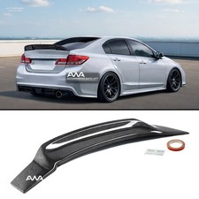 Fit 12-15 Honda Civic Sedan Rs Style Carbon Painted High Kick Trunk Spoiler Wing