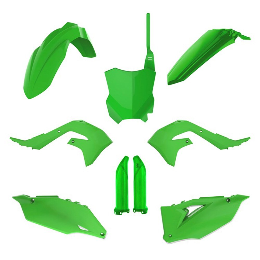 Polisport Green Plastics Kit - Kawasaki Kxf250 2021-24, Kxf450 2019-23 - Oem '20 (Green) - Image 2