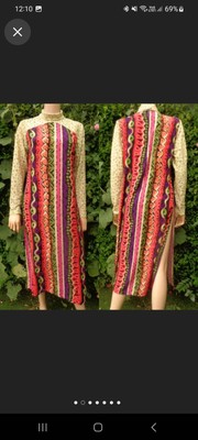 Tolles 80er Vintage Partykleid Gepard und Tribal geometrischer Druck