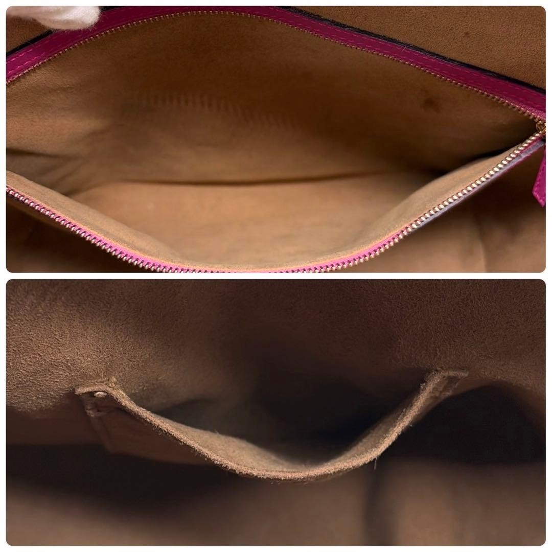 GUCCI Tote Bag GG Supreme PVC Leather Unisex Red Authentic Vintage thumbnail 9