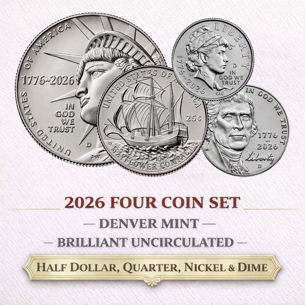 2026 SemiQ Half Dollar, Quarter, Dime & Nickel ~ Denver ~ Four
