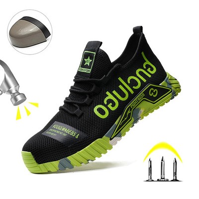 Steel Toe Work Shoes Men's Anti-Smash Anti-Puncture Breathable Safety Sneakers