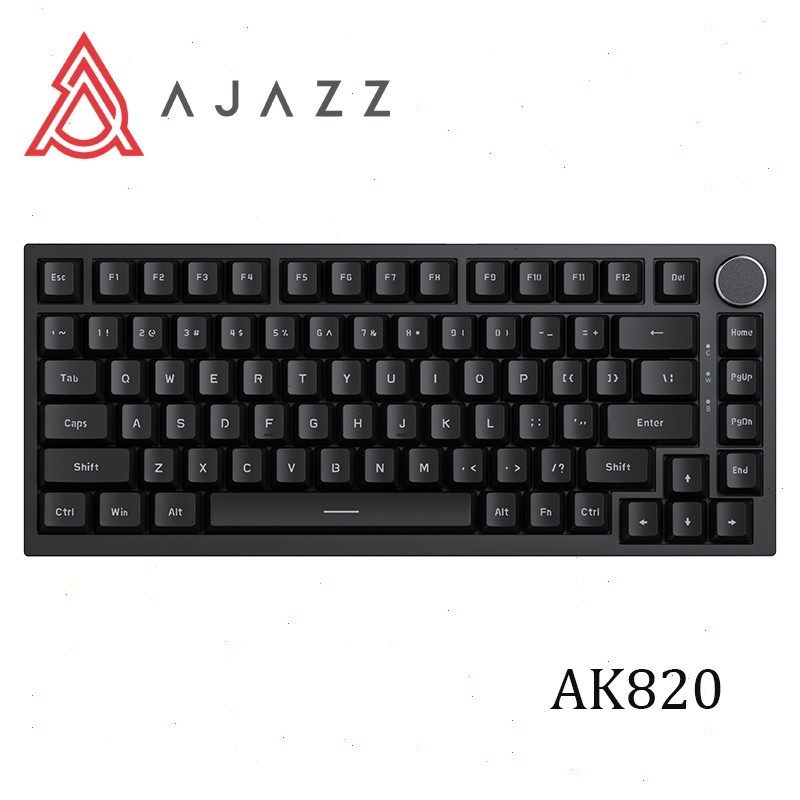 AJAZZ AK820 75% Wired Mechanical Ganing Keyboard with Knob Hot Swap Red Switch