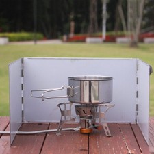 Camping Kochhilfe faltbar und tragbar Edelstahl Windschutz – Bild 4