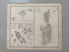 MEDITERRANEO.Corsica Sardegna;Baleari Baleari;Valletta,Malta SDUK 1831 mappa