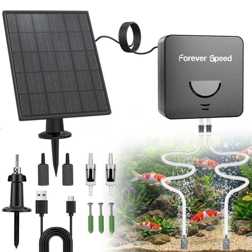 Pompa ossigeno solare aeratore laghetto con batteria 2200/4400mAh pompa aria acquario