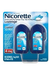 New Nicorette Coated Ice Mint Lozenges 4mg - 80 Count Exp 07/2027 - 4 Vials