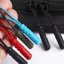 10pcs Zipper Pull Replacement Cord Tags Plastic Fixers for Bags Tents - NEW