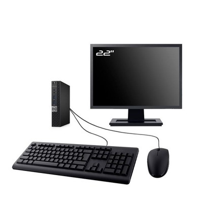 Dell PC 7040 Micro Bildschirm 22'' Intel I3-6100T RAM 8GB SSD 4TB WLAN W11