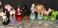 Thumb Push Up Puppet Toys Wooden Plastic Lot Of 8