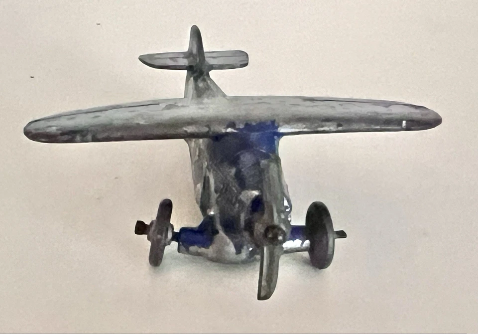 1930's VINTAGE BARCLAY/KANSAS TOY MONOPLANE - SLUSH-MOLD- G/VG OLD TOY AIRPLANE - Image 4 of 4