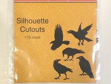 Spooky Village Halloween Paper Wall Decoration Silhouette Cutouts Raven 15 pcs