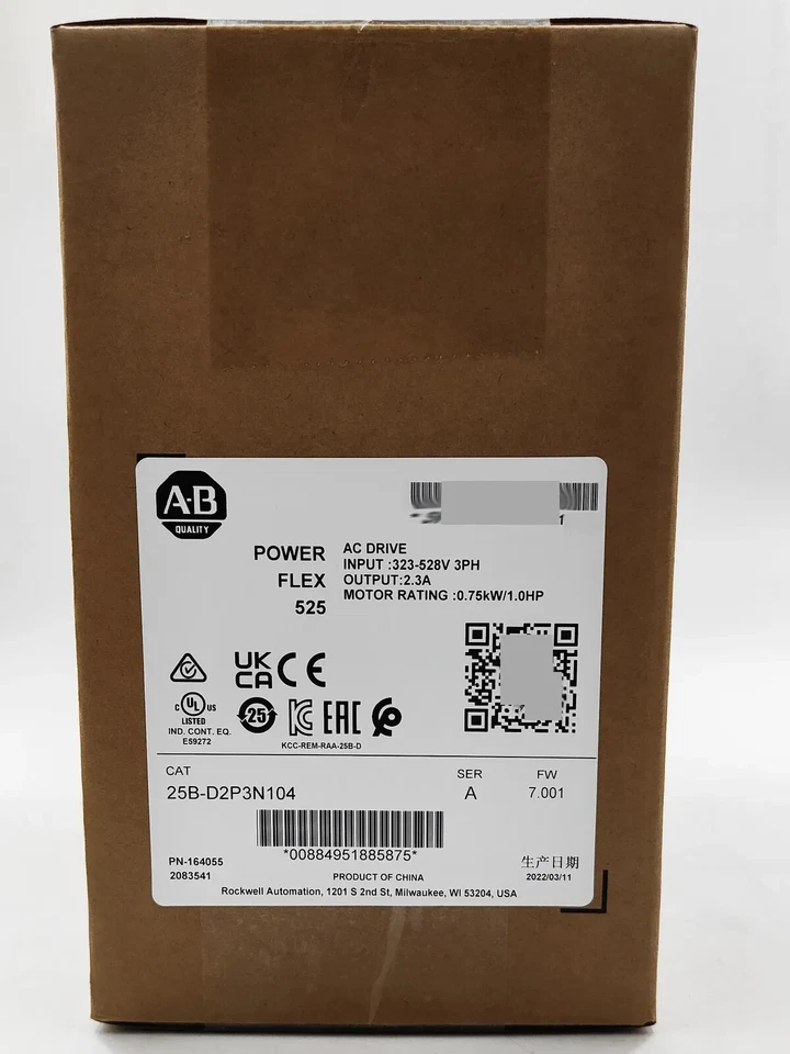 NEW 25B-D2P3N104 PowerFlex 525 0.75kW 1Hp AC Drive 3 Phase