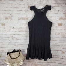 Nasty Gal Size XXS Black Ruffle Flounce Hem Racerback Cap Sleeveless Mini Dress