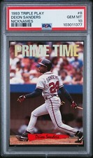 PSA 10 GEM MINT 1993 TRIPLE PLAY DEION SANDERS #8 NICKNAMES BRAVES 11377 B288