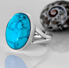 Turquoise Women Ring Handmade 925 Sterling Silver Jewelry Ring All Size SR650