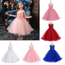 Pageant Flower Girls Kids Tutu Dress Princess Wedding Prom Bridesmaid Party Gown