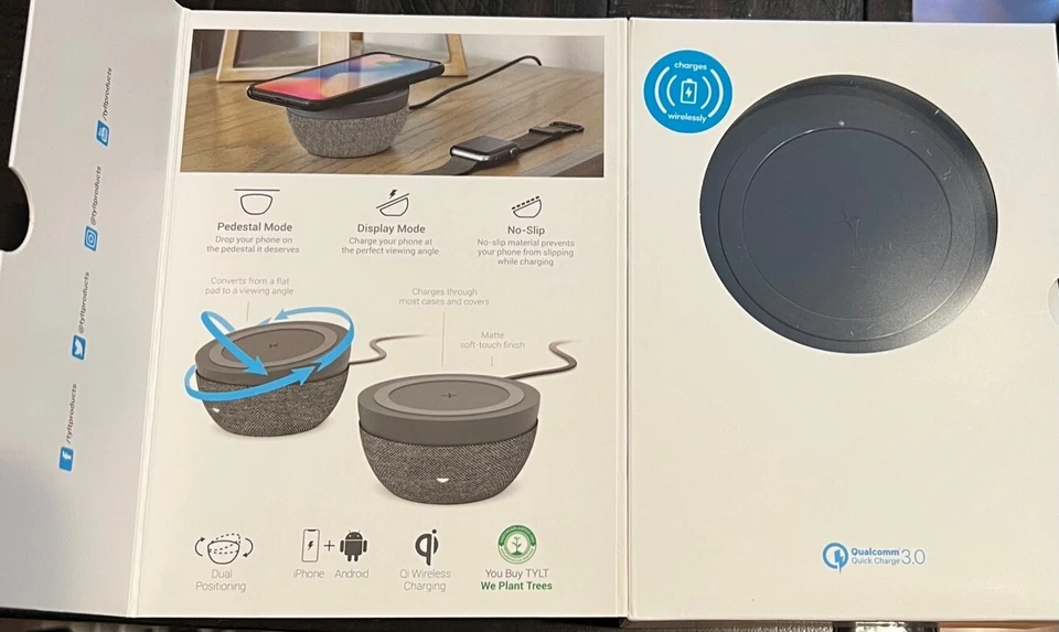 LOT OF 25 - TYLT Twisty 360 Qi Wireless Charging Pad Adjustable Stand Charge 10W - Image 3 of 3