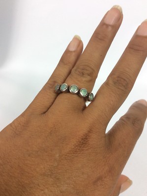 Beautiful Kumkum Kum Kum sterling Silver 925 Blue Stone Ring Size 6.5