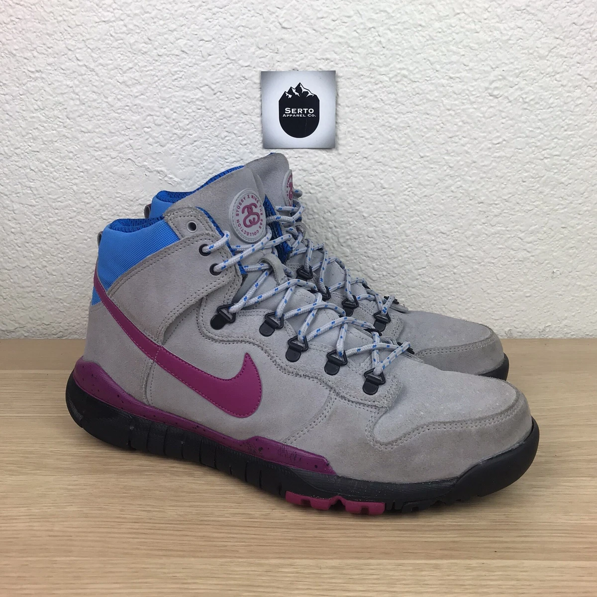 Nike Dunk High OMS X Stussy Premium Boots Wolf Grey Rave Pink 2012