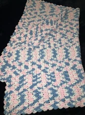 Handmade Pastel Crochet Baby Afghan Blanket Throw 27 x 36 Very Soft