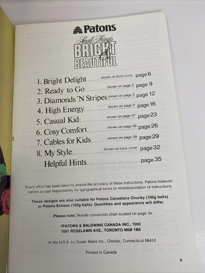Patones Patrones Tejer Suéteres Infantiles Libro 643 CC - Brillante y Hermoso Foto 3 de 4