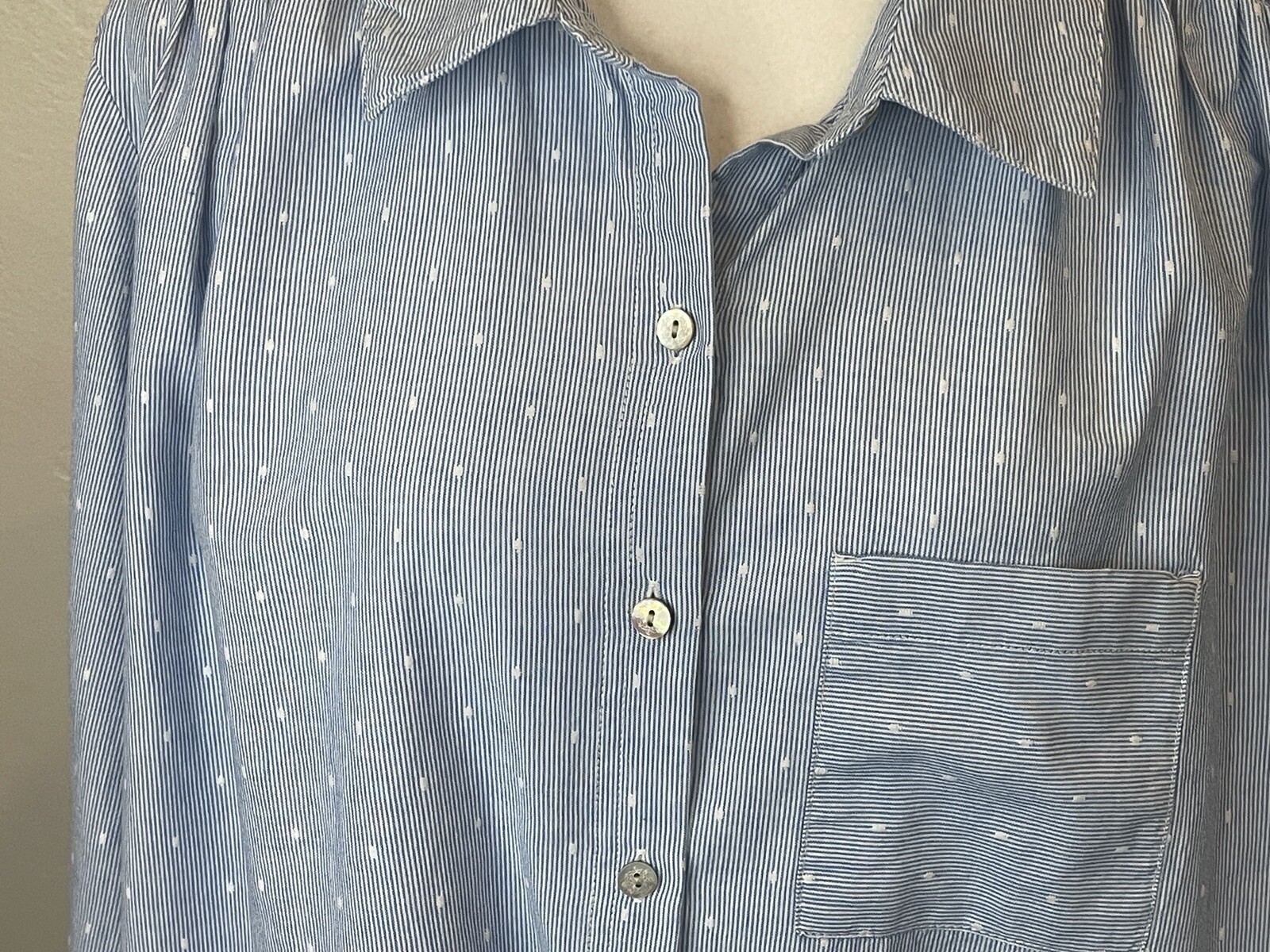 J Jill Polka Dots Button Up Shirt Size XL AO1741 | eBay