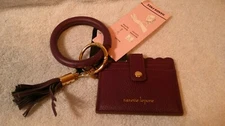 Nanette Lepore Plumberry Hands Free Wristlet Removeable Card Case & Keyring New