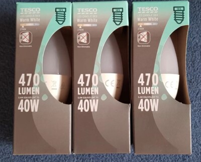 3 x LED Kerze SES warmweißes Licht 470lm 40W 2700k bis 15000h nicht dimmbar!