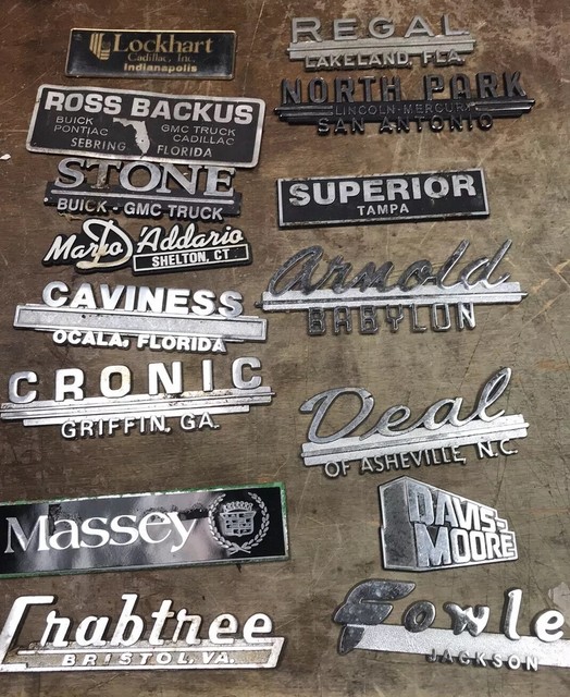 Lot Of 15 VINTAGE Car EMBLEMS Heavy Metal eBay