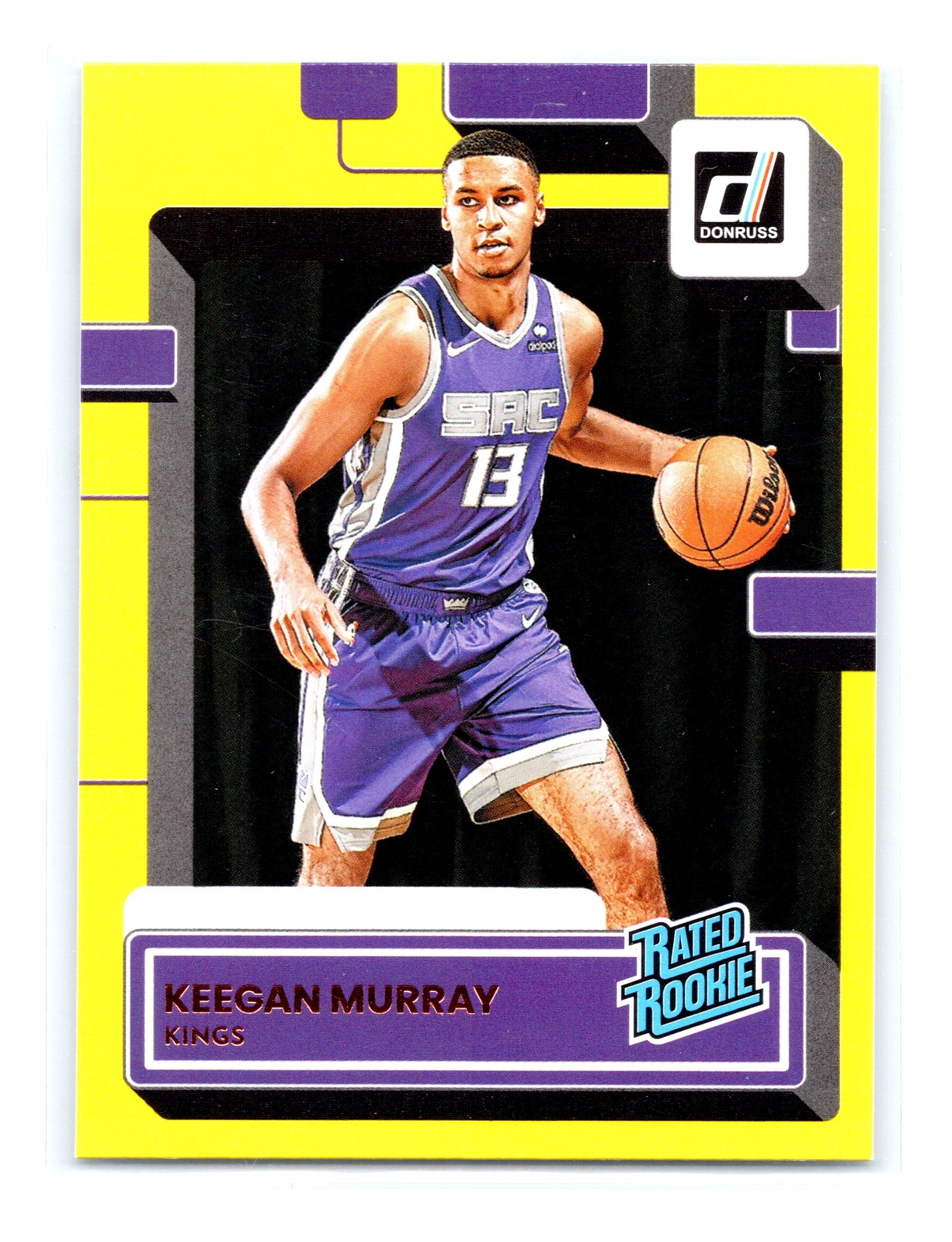 2022-23 Donruss Basketball #204 Keegan Murray Rookie RC Yellow Flood Kings