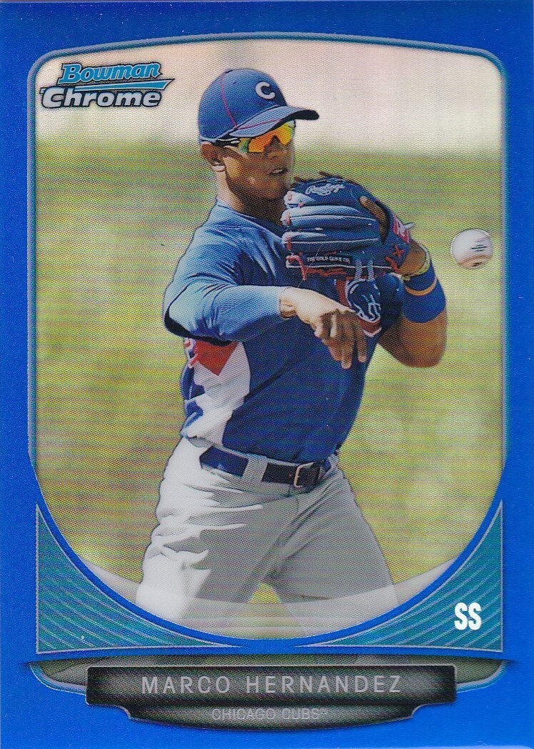 MARCO HERNANDEZ 2013 Bowman Chrome Prospects Blue Refractors