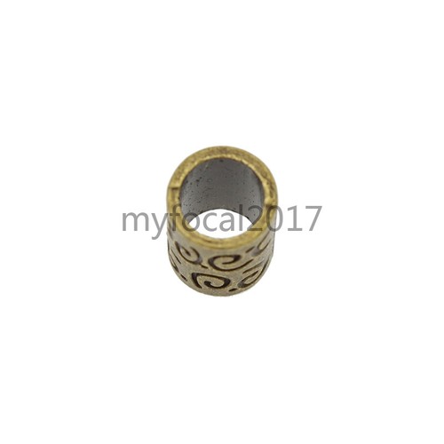 10 Pcs Bronze Cylinder Dreadlock Hair Beads Hair Braid Accessories Decoration - Picture 6 of 6