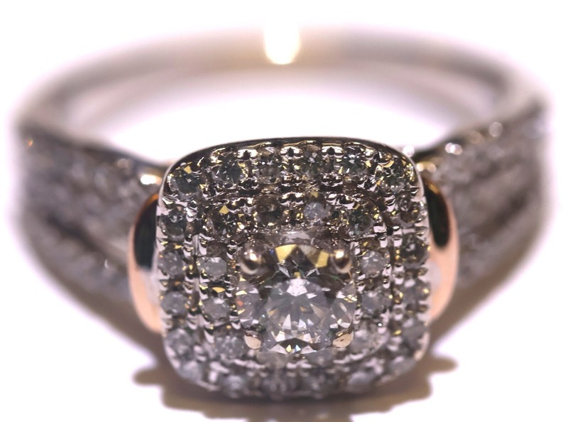 14k white rose gold 1.44ct SI1 H round diamond engagement ring 5g ladies 6