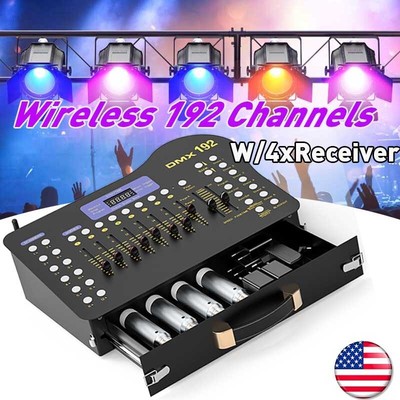 Drawer Wireless 2.4G DMX Controller Transmitter + 4X Receivers for Stage Light