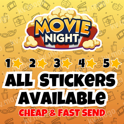  FAST SEND  Mono_poly_GO 1-2-3-4-5 Star Stickers Set 1-18 (Movie Night Album)