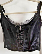 Victoria's Secret dream angels crisscross lace Bustier corset velvet top S/E75