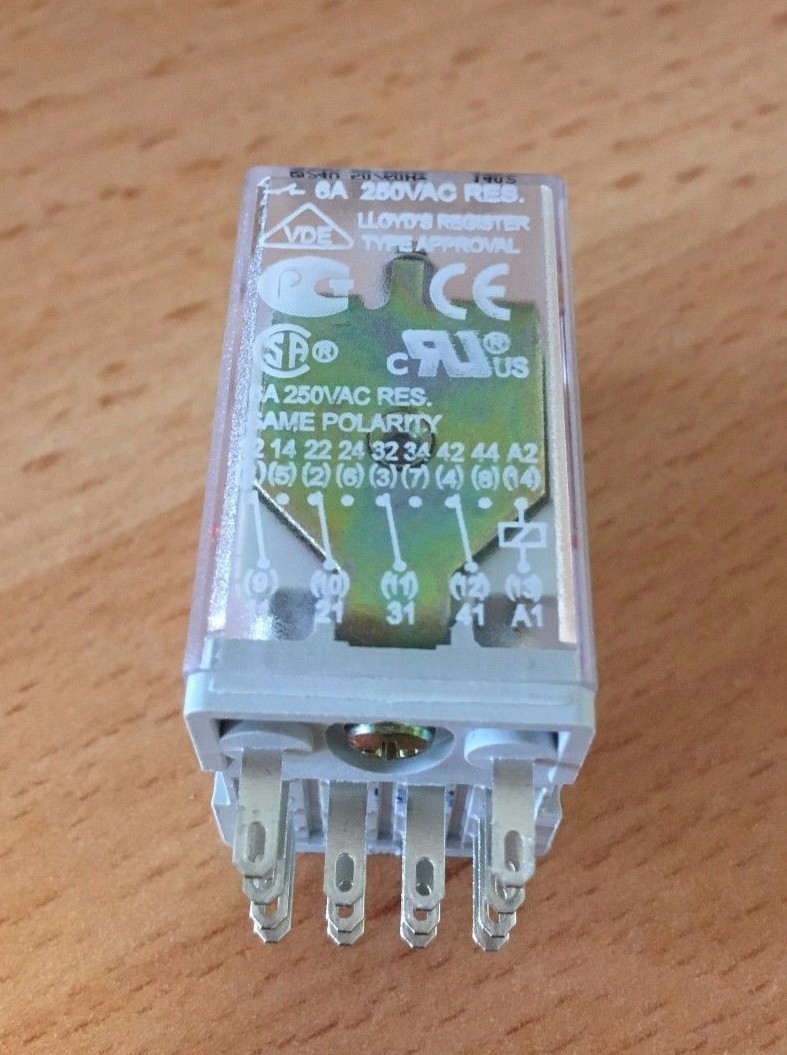 Relpol R4-2014-23-5024-WTL 4PDT Plug In Non-Latching Relay, 24VAC Coil ...