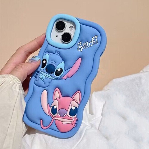 Lilo Stitch 3D Wave Silicone Phone Case For iPhone 14 13 12 11 ProMax Cover Back - 第 10/10 張圖片