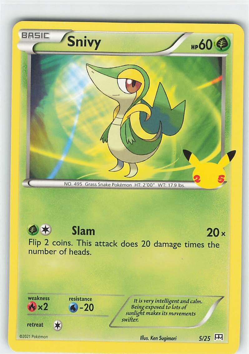 Snivy - 5/25 - McDonald's 25th Anniversary - Pokemon Card TCG - NM/LP