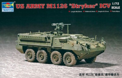 Trumpeter 07255 ''Stryker'' Light Armored Vehicle (ICV) in 1:72 Bausatz Neu  OVP