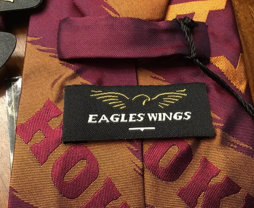 NWT! RARE! Virginia Tech Hokies Mens Striped Necktie Neck Tie Orange/Maroon - Picture 3 of 4