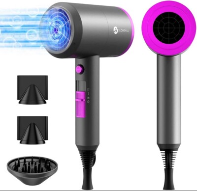 Hair Dryer, Slopehill, Professional Ionic, Hairdryer Hot/Cool, 3 Magnetic Attach